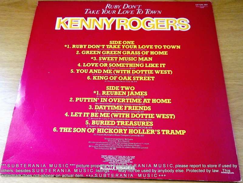 KENNY ROGERS Ruby, Don,t Leave Your Love to Town Vinyl Record