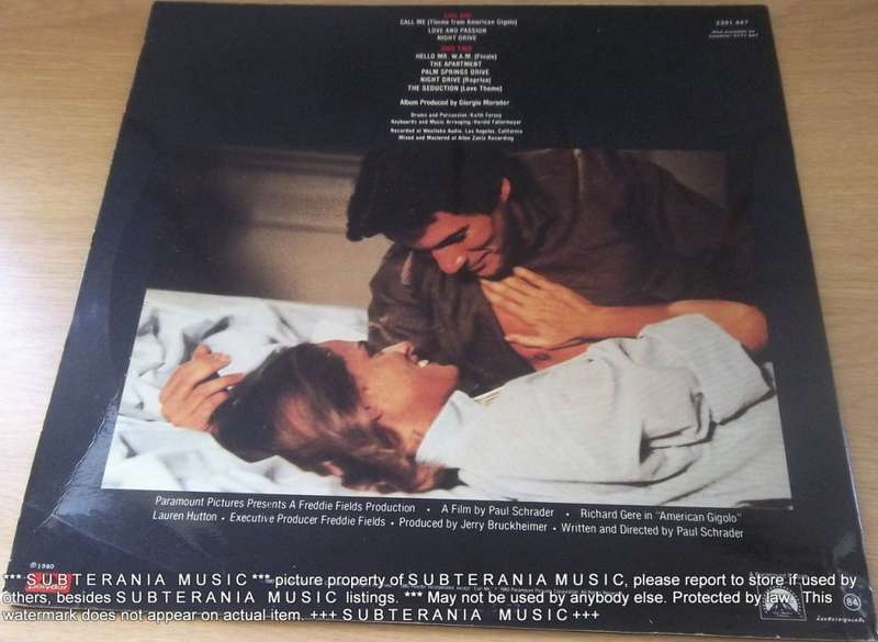 AMERICAN GIGOLO O.S.T.  Vinyl Record