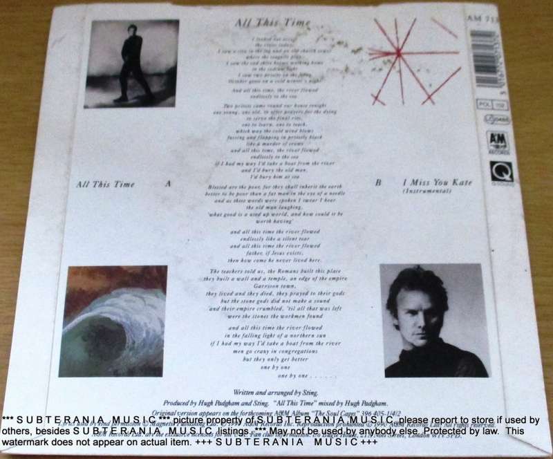STING All This Time 7` Single  BLACK vinyl