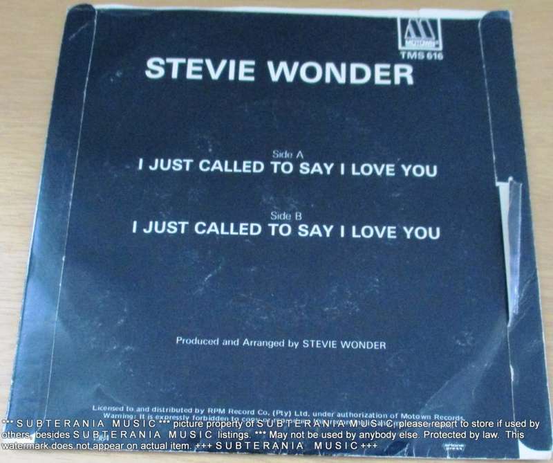 STEVIE WONDER I Just Called to Say I Love You  7` Single  BLACK vinyl