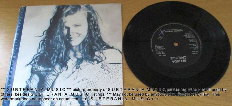 BELINDA CARLISLE Runaway Horses 7` Single  BLACK vinyl UK IMPORT