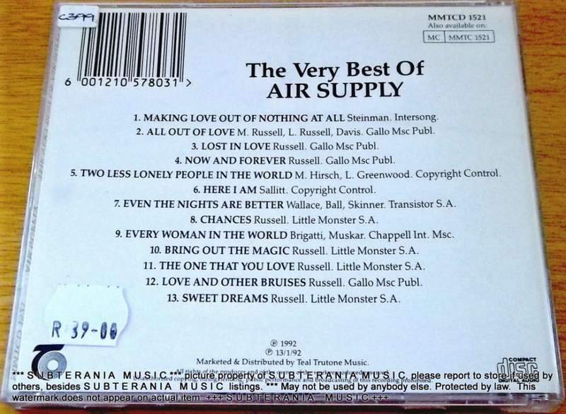 AIR SUPPLY The Very Best Of  [Shelf G Box 7]