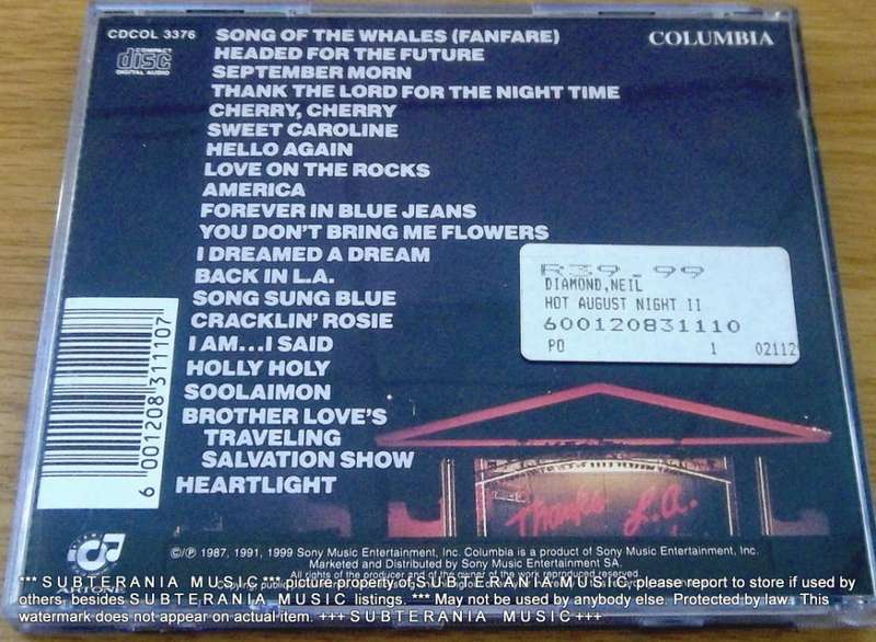 NEIL DIAMOND Hot August Night II  [Shelf G Box 13] WITH PRICE STICKERS