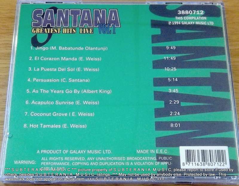 SANTANA Greatest Hits Live  [Shelf G Box 15]