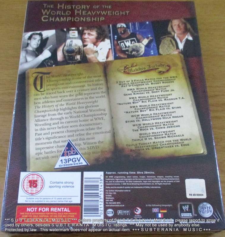 WWE The History of the WWE World Wrestling Heavyweight Championship 3 X DVD [sealed]