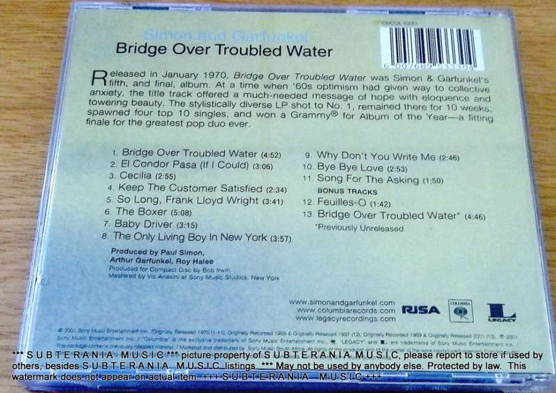 SIMON AND GARFUNKEL Bridge over Troubled Waters  Import CD  [Shelf G Box 22]