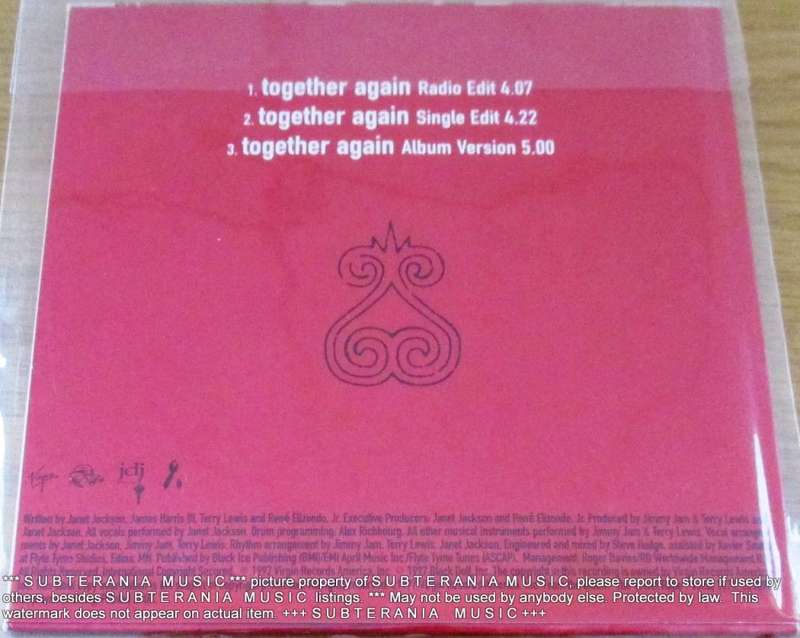 JANET JACKSON Together Again 1997 European Pressing CD Single card sleeve