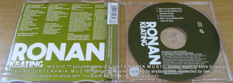 RONAN KEATING When You Say Nothing at All South African CD Single
