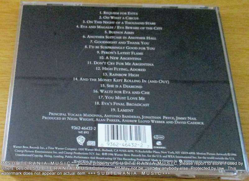 O.S.T. EVITA   IMPORT  CD [Shelf G box 24]