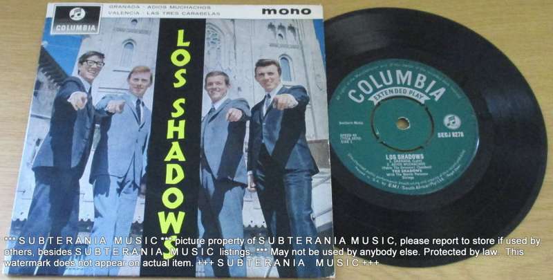 THE SHADOWS Los Shadows 7` Single Picture Sleeve South African Pressing VINYL