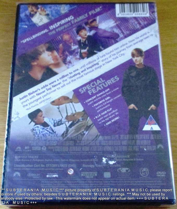 JUSTIN BIEBER Never say Never DVD