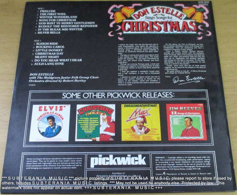 DON EXTRELLE Sings Songs for Christmas  IMPORT VINYL RECORD