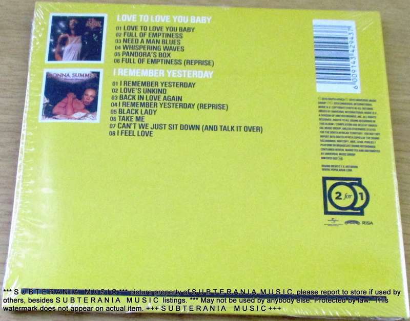 DONNA SUMMER 2 For 1 Lover to Love you Baby + I Remember Yesterday  [SEALED]