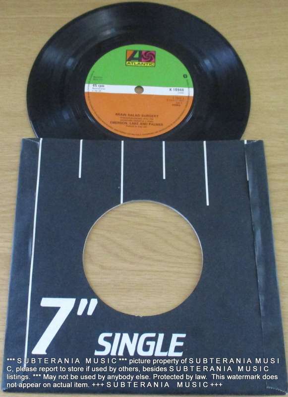 EMERSON LAKE AND PALMER 7` single Fanfare For the Common Man BLACK vinyl