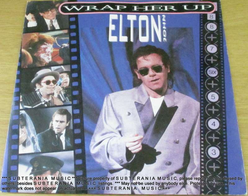 ELTON JOHN 7` single Wrap Her Up IMPORT BLACK vinyl