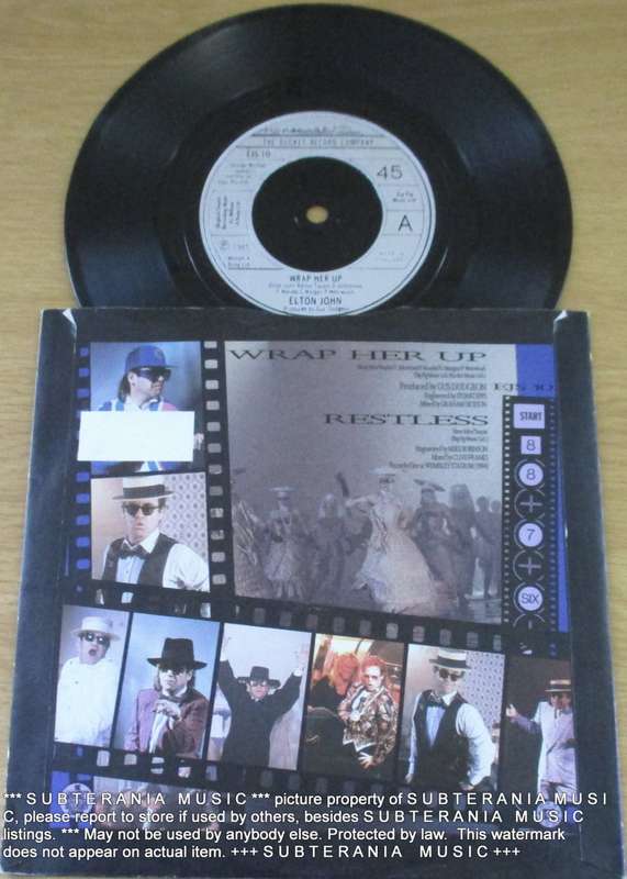 ELTON JOHN 7` single Wrap Her Up IMPORT BLACK vinyl