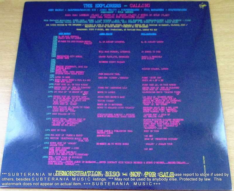 THE EXPLORERS Calling 12` Maxi Single VINYL RECORD  Andy Mackay Phil Manzanera