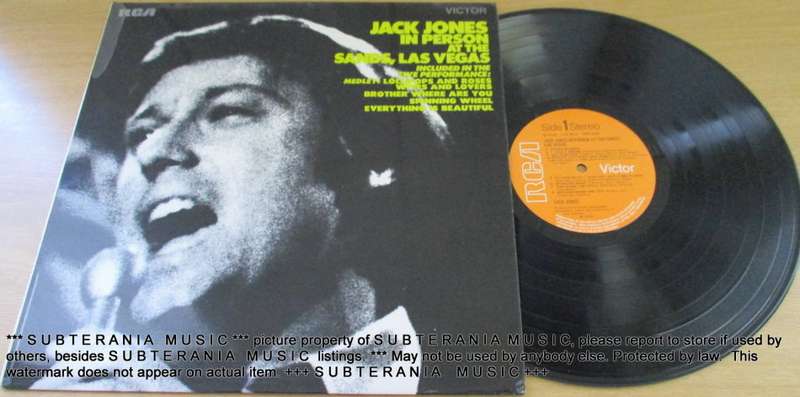 JACK JONES  In Person at the Sands :as VegasVINYL RECORD