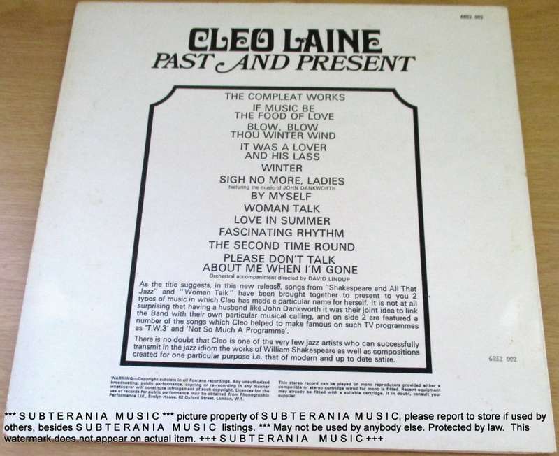 CLEO  LAINE  Past and Present  VINYL RECORD
