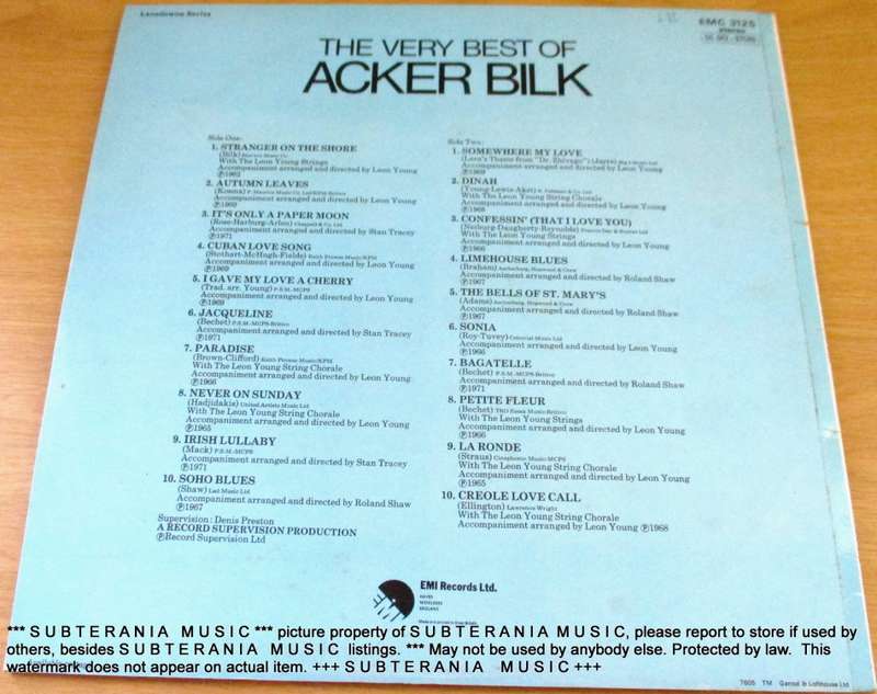 ACKER BILK  The Very Best Of Acker Bilk VINYL RECORD