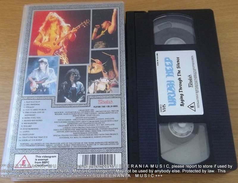 URIAH HEEP Raging Through the Silence VHS Video Cassette