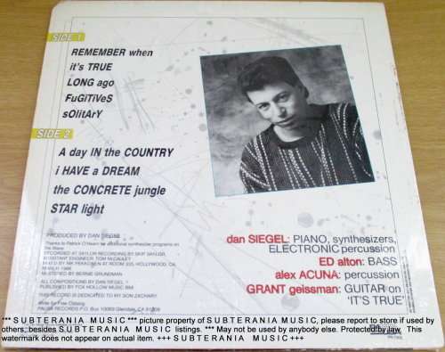 DAN SIEGER  Short Stories VINYL RECORD