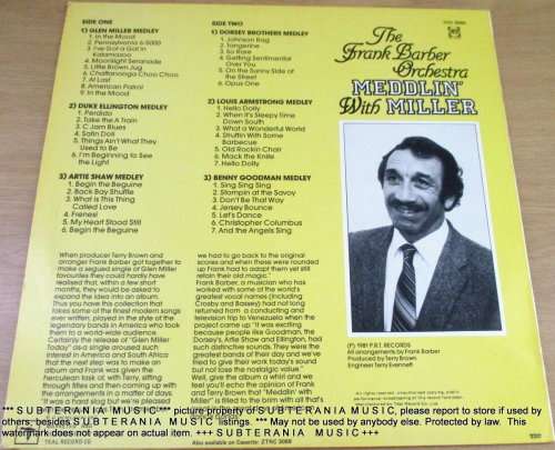 THE FRANK BARBER ORCHESTRA Meddlin` with Miller  VINYL RECORD