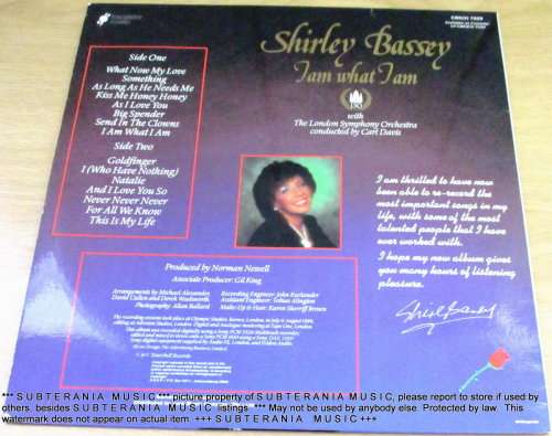 SHIRLEY BASSEY I Am What I Am VINYL RECORD