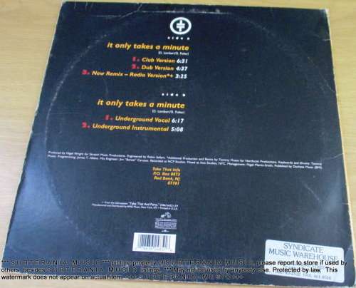 TAKE THAT It`s Only Takes a Minute 12` Maxi Single VINYL RECORD