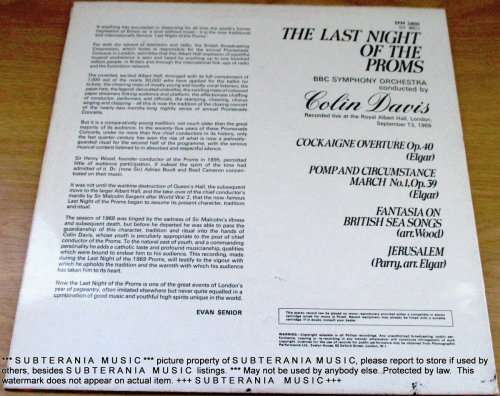 COLIN DAVIS Conducting The B.B.C. Symphony Orchestra  The Last Night Of The Proms  VINYL RECORD