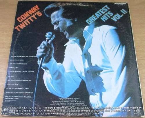 CONWAY TWITTY  Greatest Hits II VINYL RECORD