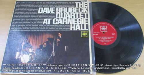 THE DAVE BRUBECK QUARTET AT CARNEGIE HALL 2 x VINYL RECORD