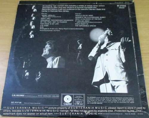 GLEN CAMPBELL Live VINYL RECORD