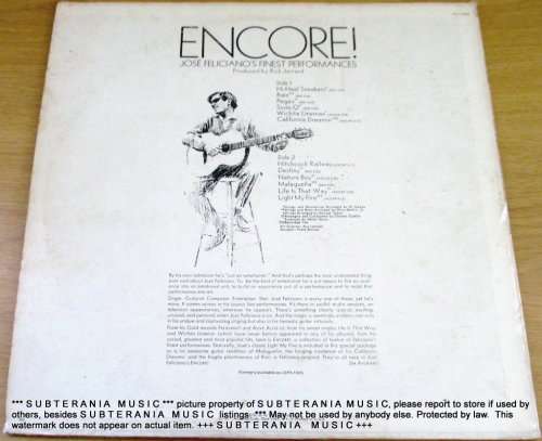 JOSE FELICIANO Encore Finest  Performances VINYL RECORD