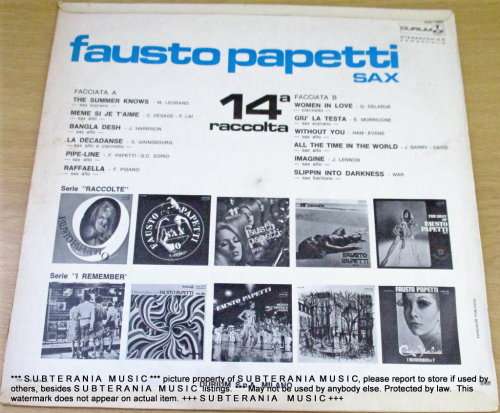 FAUSTO PAPETTI 14a Raccolta VINYL RECORD