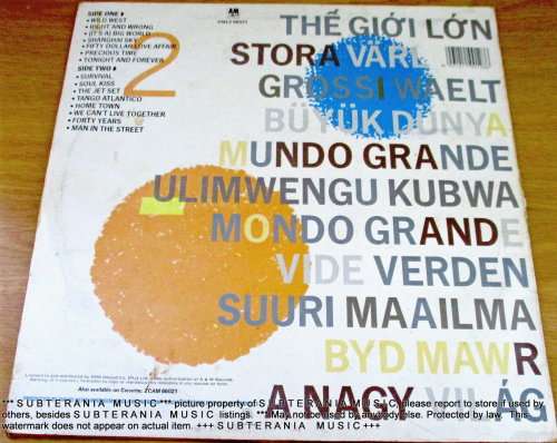 JOE JACKSON Big World VINYL RECORD