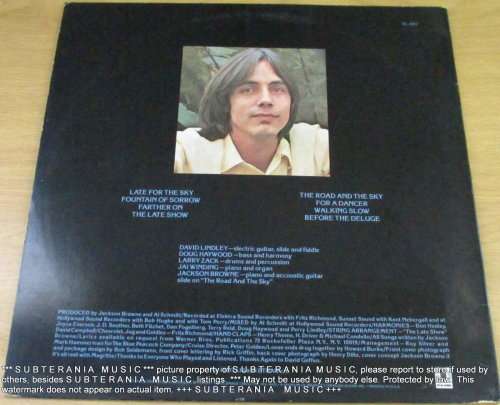 JACKSON BROWNE Late for the Sky  VINYL RECORD