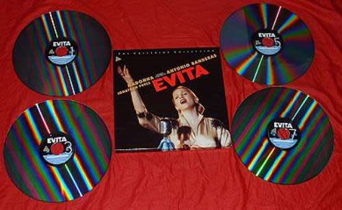 MADONNA EVITA 4 X Laserdisc SEALED BOX SET Promo GOLDEN GLOBE Hype Stickers