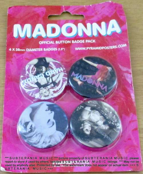 MADONNA 4 X 38mm Official Button Badge Pack