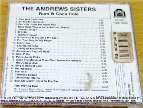 THE ANDREWS SISTERS  Rum and Cola [Shelf G Box 21]