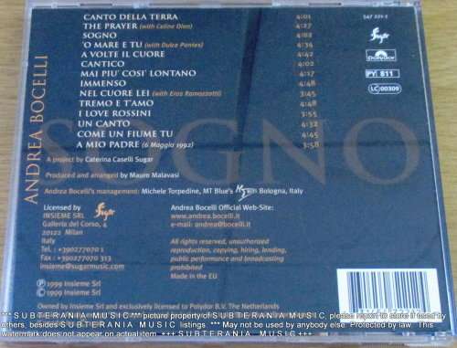 ANDREA BOCELLI Sogno  [Shelf G Box 20]