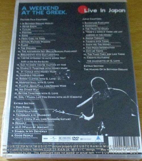 JACK JOHNSON A Weekend at The Greek + Live in Japan