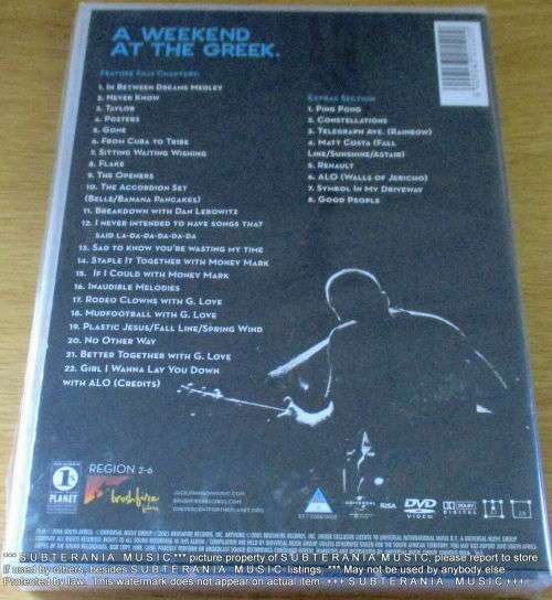 JACK JOHNSON A Weekend at The Greek DVD