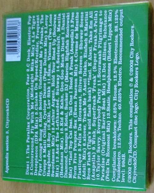 CITY ROCKERS  FUTURISM 2 Electro Pop 2XCD green cover [Shelf G box 14]
