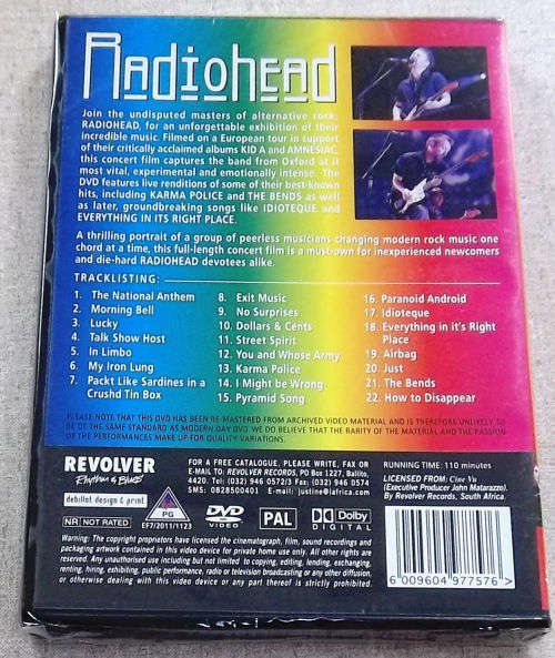RADIOHEAD Live In Germany At The Rockpalast DVD