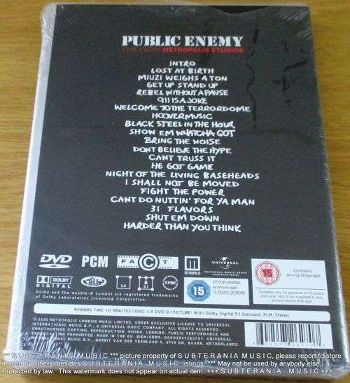 PUBLIC ENEMY Live from Metropolis Studios DVD