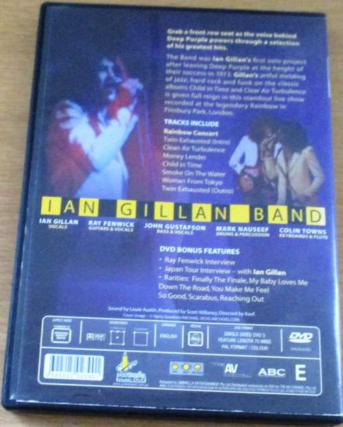 IAN GILLIAN BAND Live at the Rainbow DVD