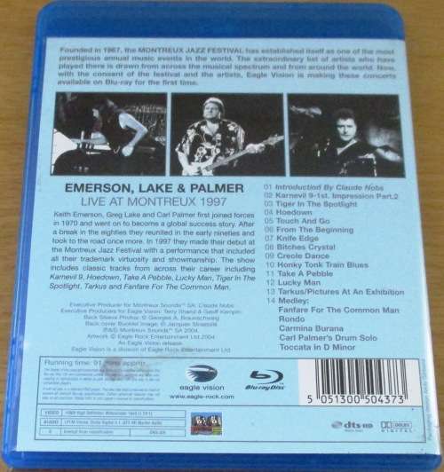 EMERSON LAKE AND PALMER Live at Montreux 1997 BLU RAY