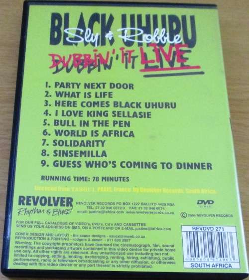 BLACK UHURU Sly and Robbie Dubbin` It Live DVD