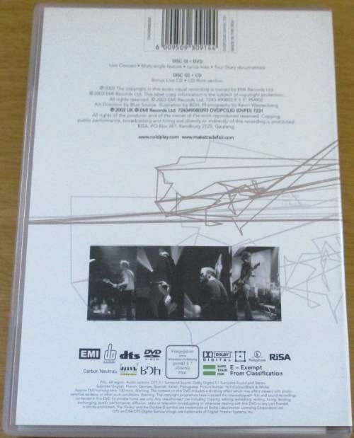 COLDPLAY Live 2003 CD+DVD